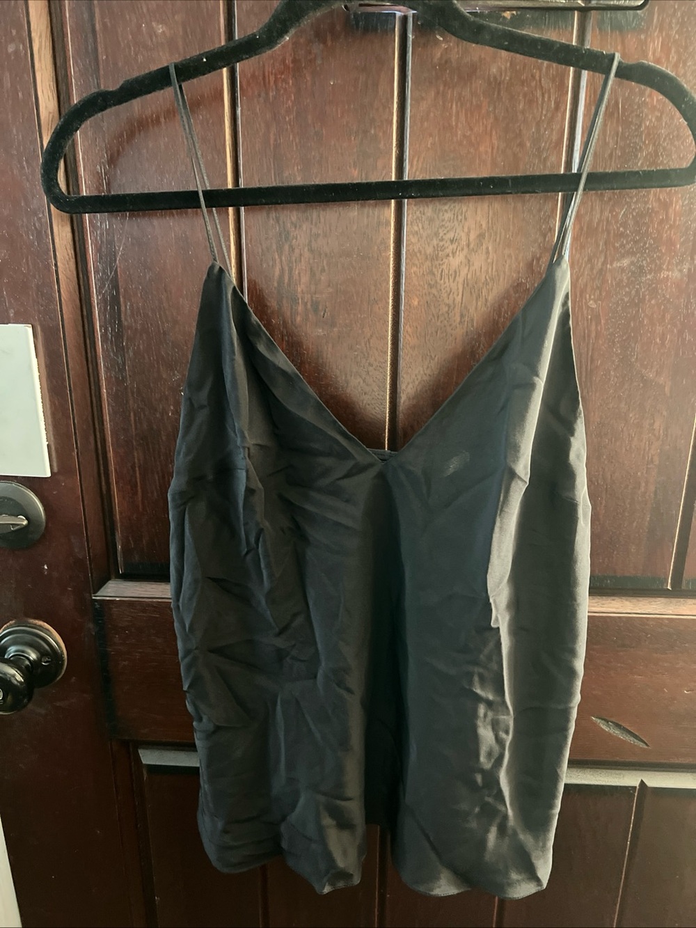KHAITE Black Silk Camisole
